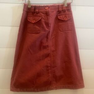 Anthropologie Sitwell Cotton Midi  Skirt  in Nutmeg Size 8